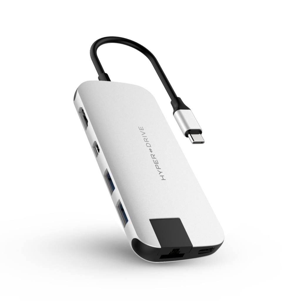 Cáp chuyển Hyperdrive 8 in 1 Type-C to HDMI/LAN/USB-C/USB 3.1/Mini Displayport/SD/TF (HD247B) - ảnh 2