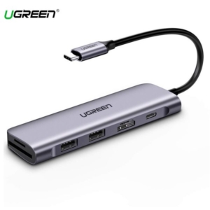 Cáp chuyển Ugreen 6 in 1 Type-C to HDMI/USB-C/USB 3.0/SD/TF (70411)