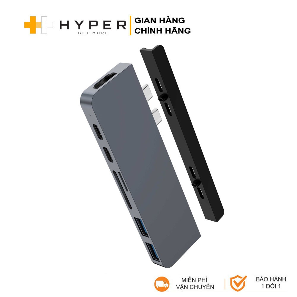 Cáp chuyển HyperDrive 7 in 2 Type-C to HDMI/USB-C/USB 3.0/SD/TF (HD28C) - ảnh 2