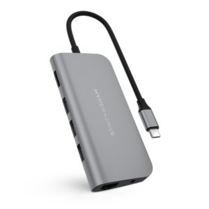 Cáp chuyển HyperDrive 9 in 1 Type-C to HDMI/LAN/USB-C/USB 3.0/SD/TF/jack 3.5mm (HD30F)