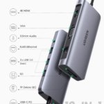 Cáp chuyển Ugreen 10 in 1 Type-C to HDMI/VGA/LAN/USB 3.0/SD/TF/USB-C/jack 3.5mm (80133) - ảnh 1