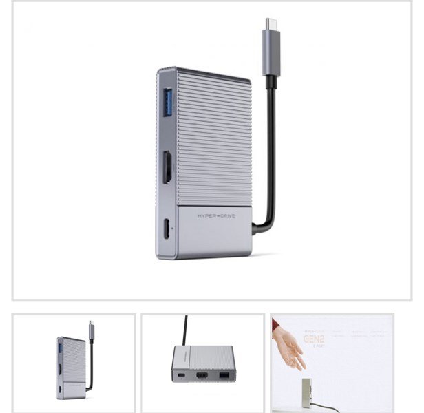 Cáp chuyển HyperDrive GEN2 6 in 1 Type-C to USB-C/USB-A/HDMI/SD/TF/jack 3.5mm ( HD-G206 ) - ảnh 2