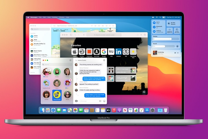 MacBook Pro M1: macOS Big Sur giao diện mới