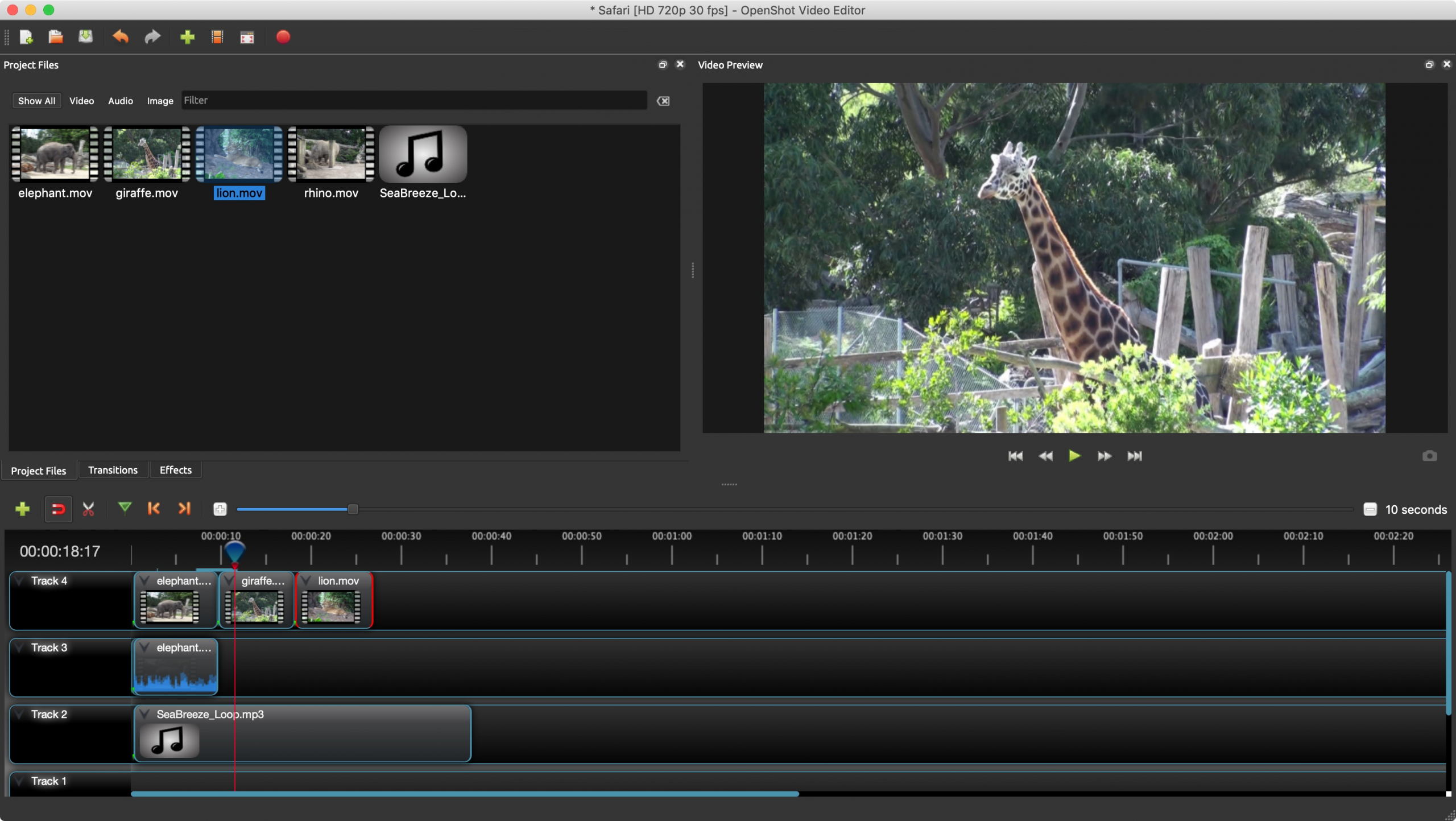 OpenShot Timeline