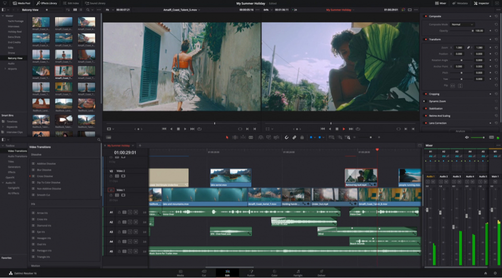 Davinci Resolve timeline