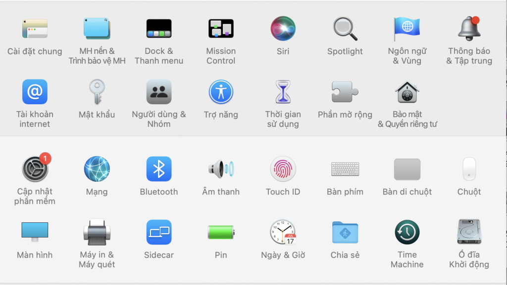 Tuỳ chọn hệ thống macOS