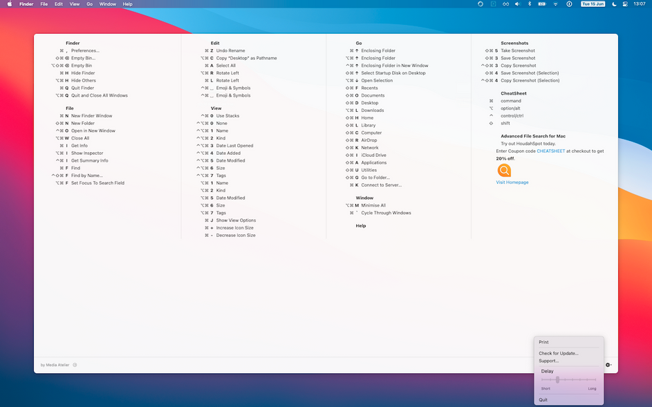 cheatsheet tuỳ chỉnh