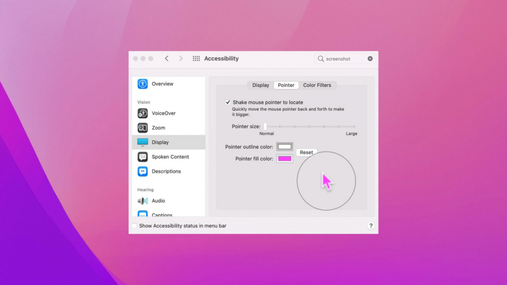 Hướng dẫn chuyển đổi màu con trỏ chuột trên macOS Monterey