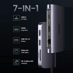 Cáp chuyển Ugreen từ USB-C 7 in 1 to HDMI + USB 3.0 + LAN 1gbps + TF/SD + PD 100W (50852) - ảnh 2