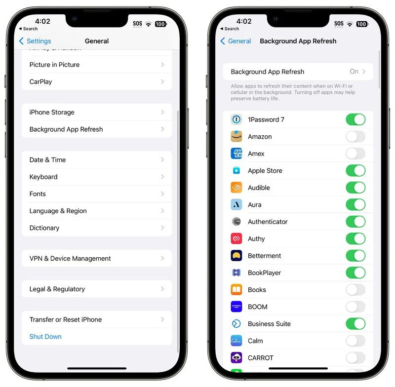 13. Giới hạn hoạt động dưới nền iPhone 14