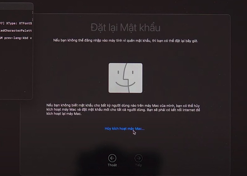 ( MacBook có iCloud ) > Nhấn chọn Deactivate Mac