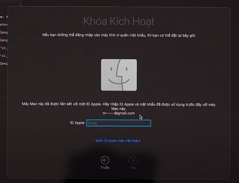 Nhập Apple ID để truy cập
