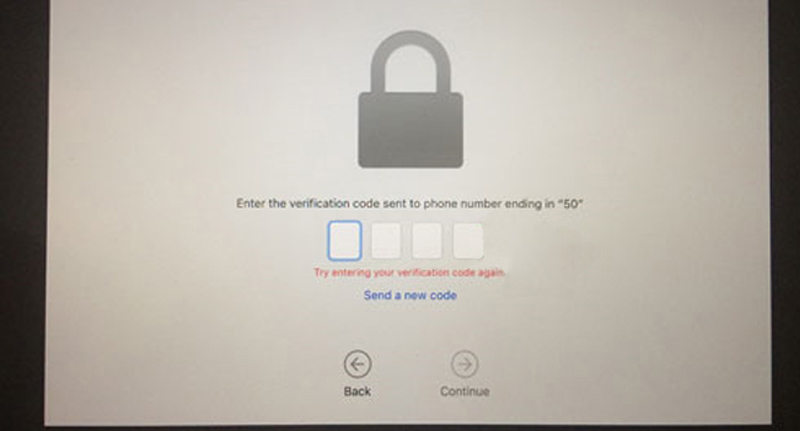 Nhập mã Code Apple gửi về thiết bị > Chọn Continue