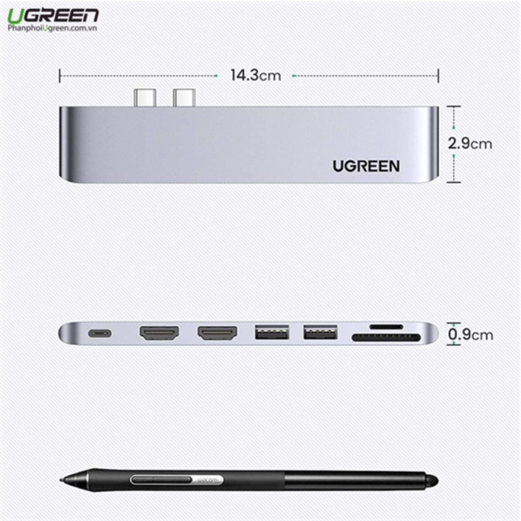 Cáp chuyển Ugreen từ USB-C 7 in 2 (80548) - ảnh 2