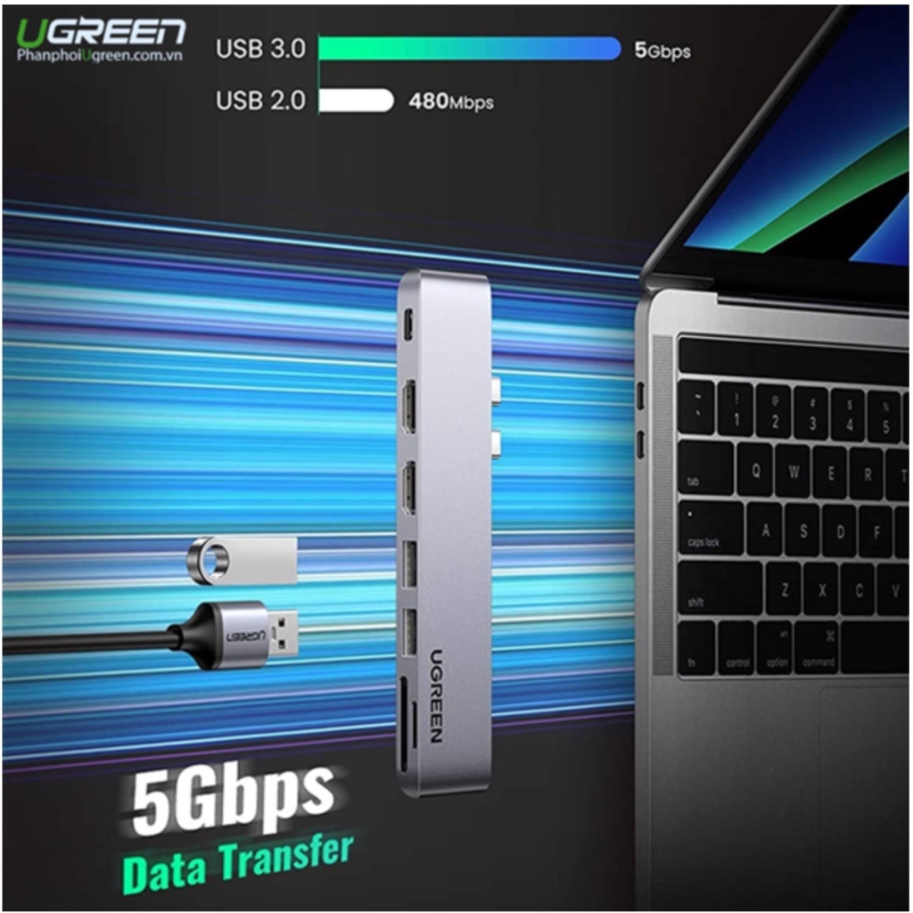 Cáp chuyển Ugreen từ USB-C 7 in 2 (80548) - ảnh 5