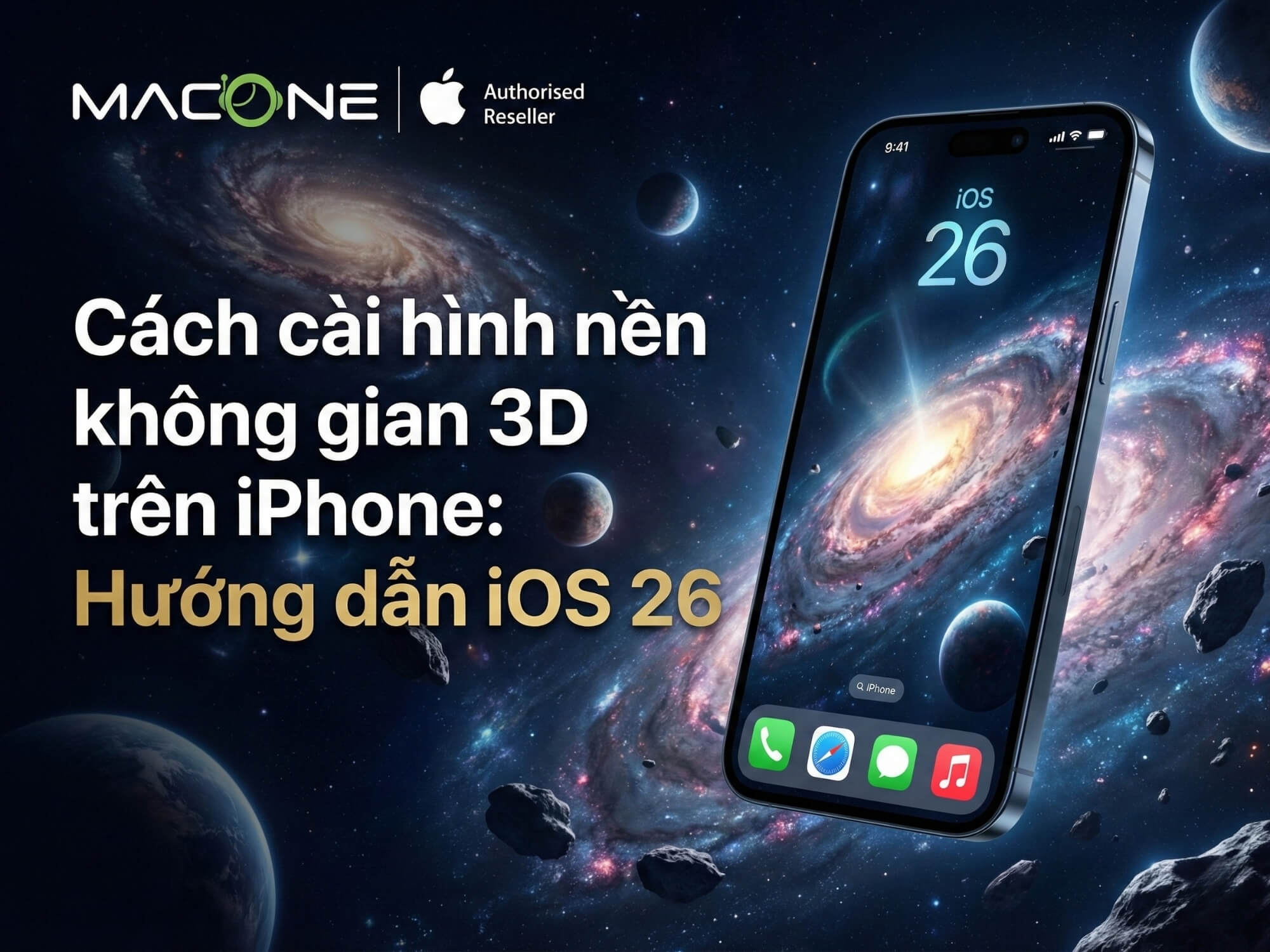Cách cài hình nền không gian 3D trên iPhone: Hướng dẫn iOS 26
