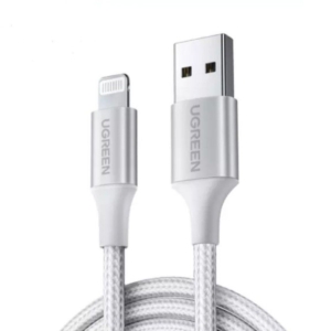 Cáp Ugreen USB 2.4A to Lightning dài 1M (60161) – Trắng bạc