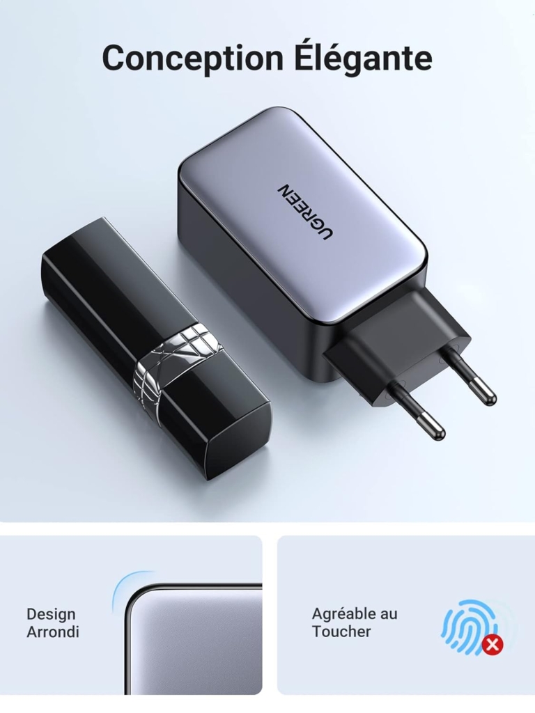 Củ sạc nhanh GaN 65W Ugreen 10335 CD244, 3 cổng, 2 USB-C và 1 USB Type-A - ảnh 4